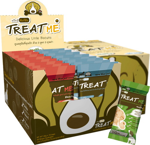 ขนมฝึกสุนัข Treat Me ยกกล่อง 16 ซอง คละรสได้