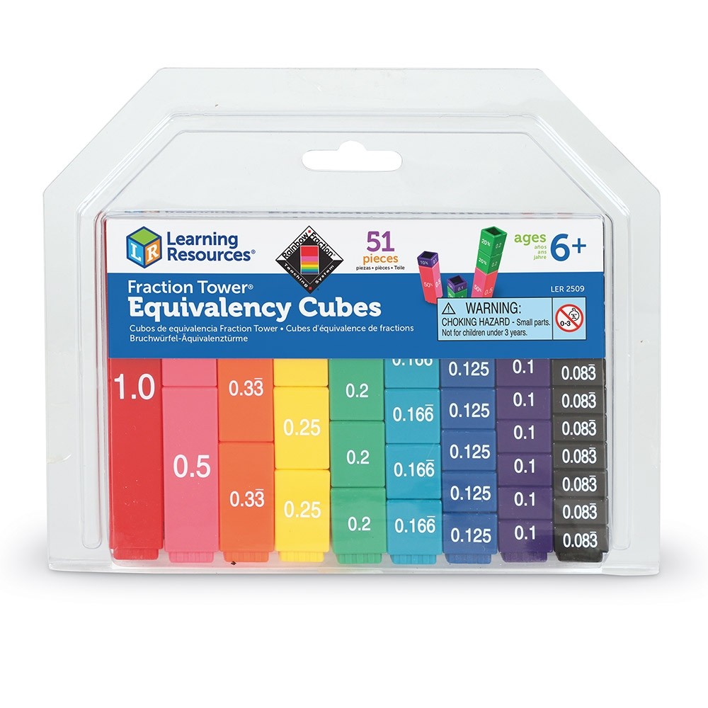 ชุดเรียนรู้เศษส่วนและจํานวนเต็มจากหอคอยลูกบาศก์เศษส่วน(Fraction Tower Cube) ของเล่นเสริมพัฒนาการ คณิตศาสตร์ สื่อการสอน