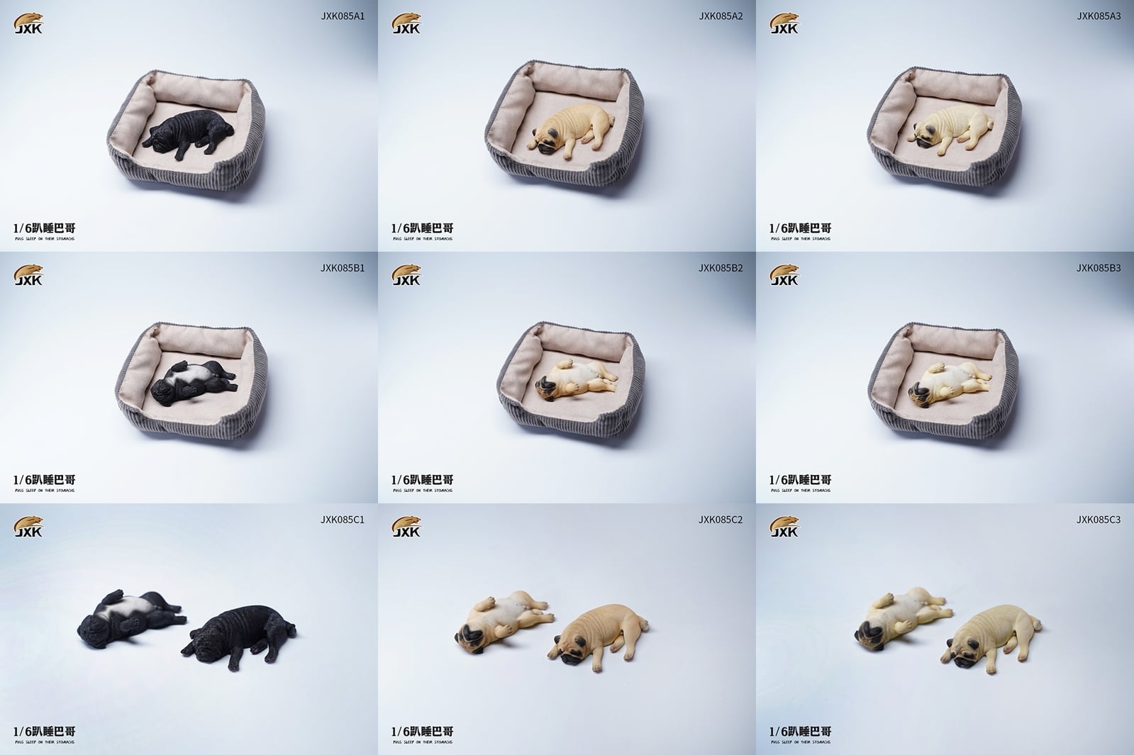 [สั่งจอง] JXK JXK085 1/6 : Pugs Sleep On Their Stomach