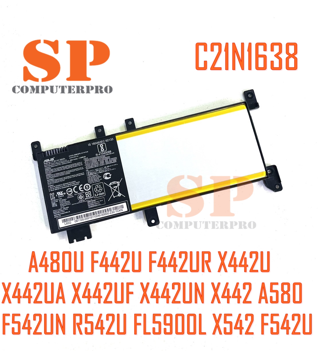 ASUS BATTERY แบตเตอรี่ของแท้ ASUS A480U F442U F442UR X442U X442UA X442UF X442UN X442 A580 F542UN R542U FL5900L X542 X542U F542 F542U