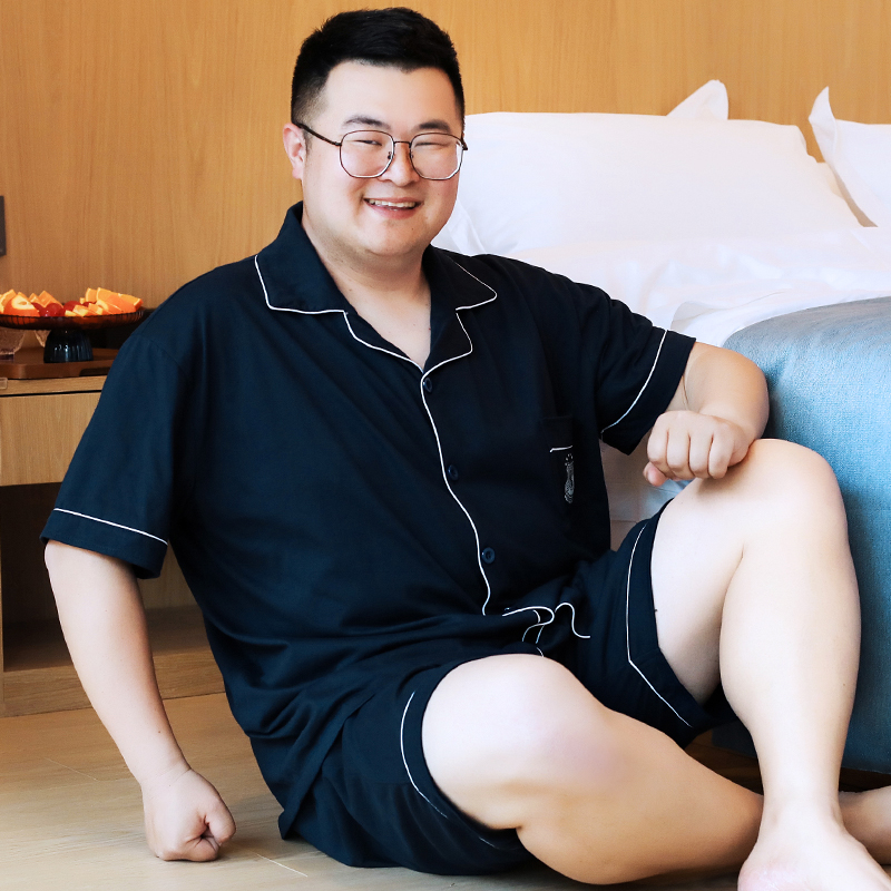 ชุดนอนผู้ชายไซส์ใหญ่ แขน-ขาสั้น ผ้าเนื้อดี ใส่สบาย