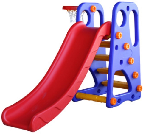 สไลเดอร์2in1 น้ำเงิน , แป้นบาส, กระดานลื่นเด็กอนุบาล ของเล่นเด็ก,เครื่องเล่นสนาม พร้อมส่ง