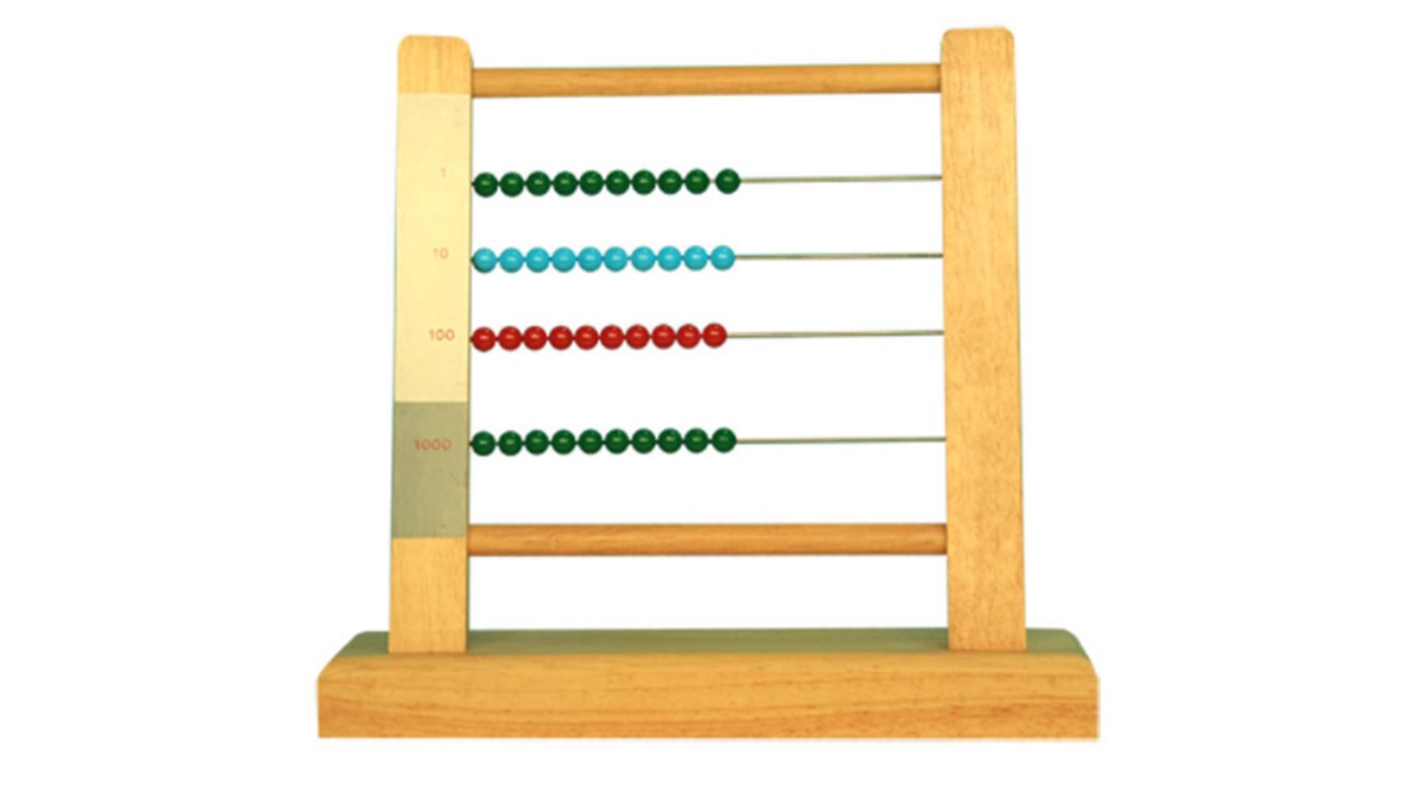 กรอบลูกปัดเล็ก (ลูกคิดนับเลข หลักพัน),มอนเตสซอรี่ ,montessori, สื่อการสอนประถม