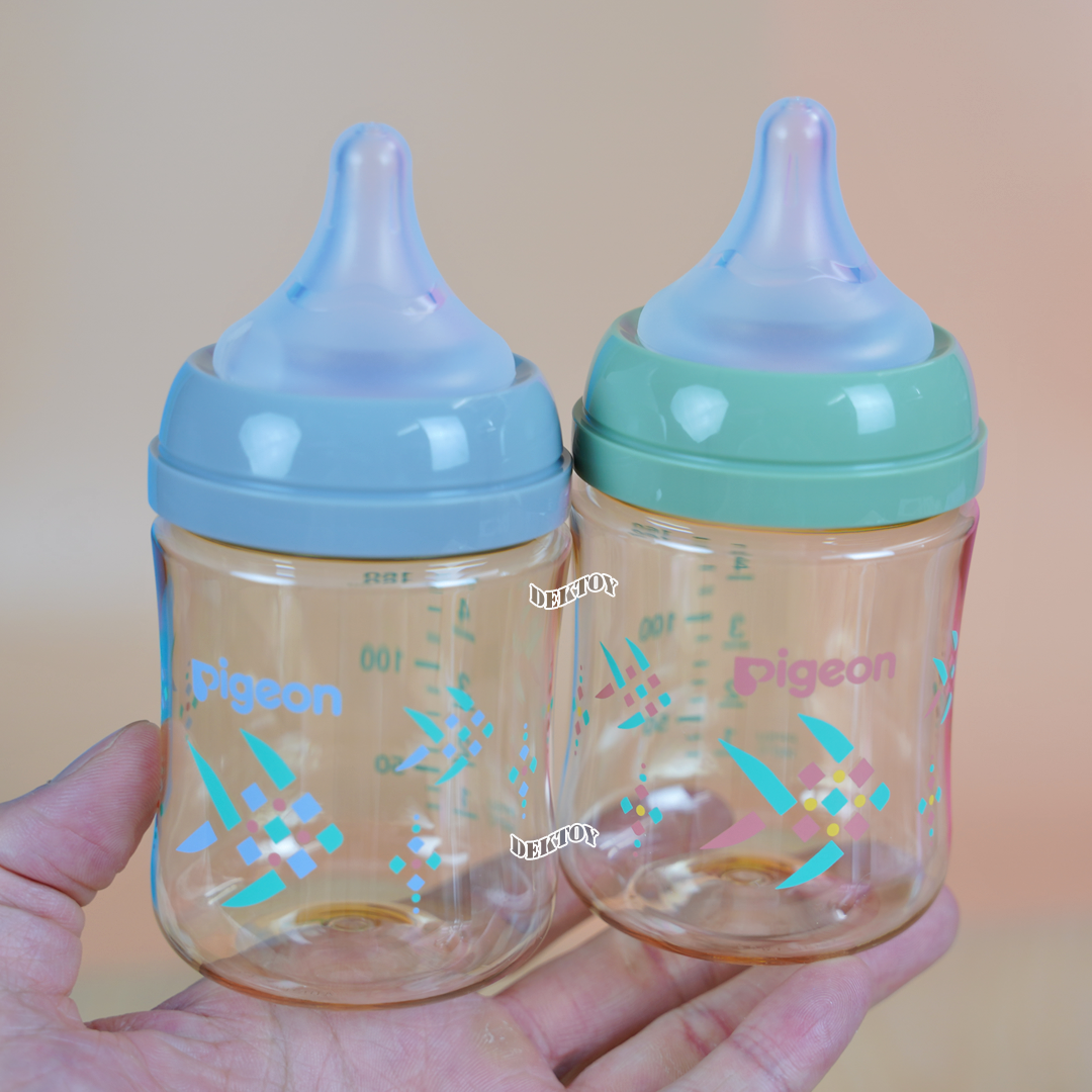 Pigeon Pla- Tapien พีเจ้น ปลาตะเพียน ขวดนมคอกว้างสีชา PPSU ขนาด 5 ออนซ์ แพคคู่