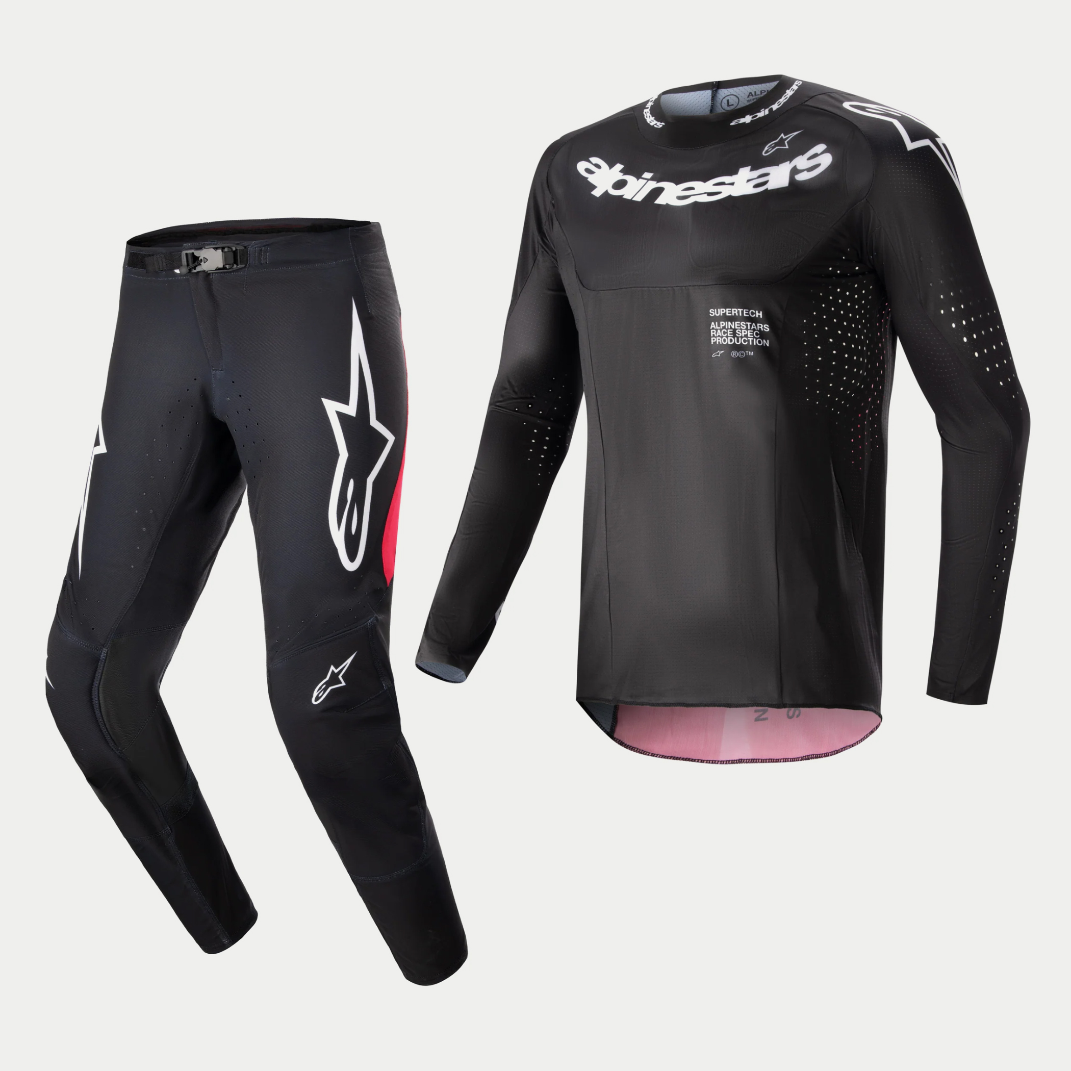 ชุด Alpinestars Supertech Ward - BLACK RED BERRY