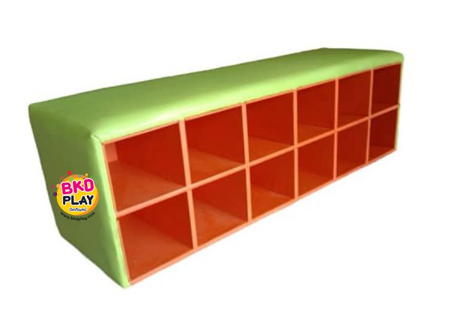 ชั้นวางของนุ่มนิ่ม , ตู้เก็บของเด็ก ,เบาะหนังนุ่มนิ่ม เฟอร์นิเจอร์เด็ก softplay, indoor playground kidszone สวนสนุกในร่ม