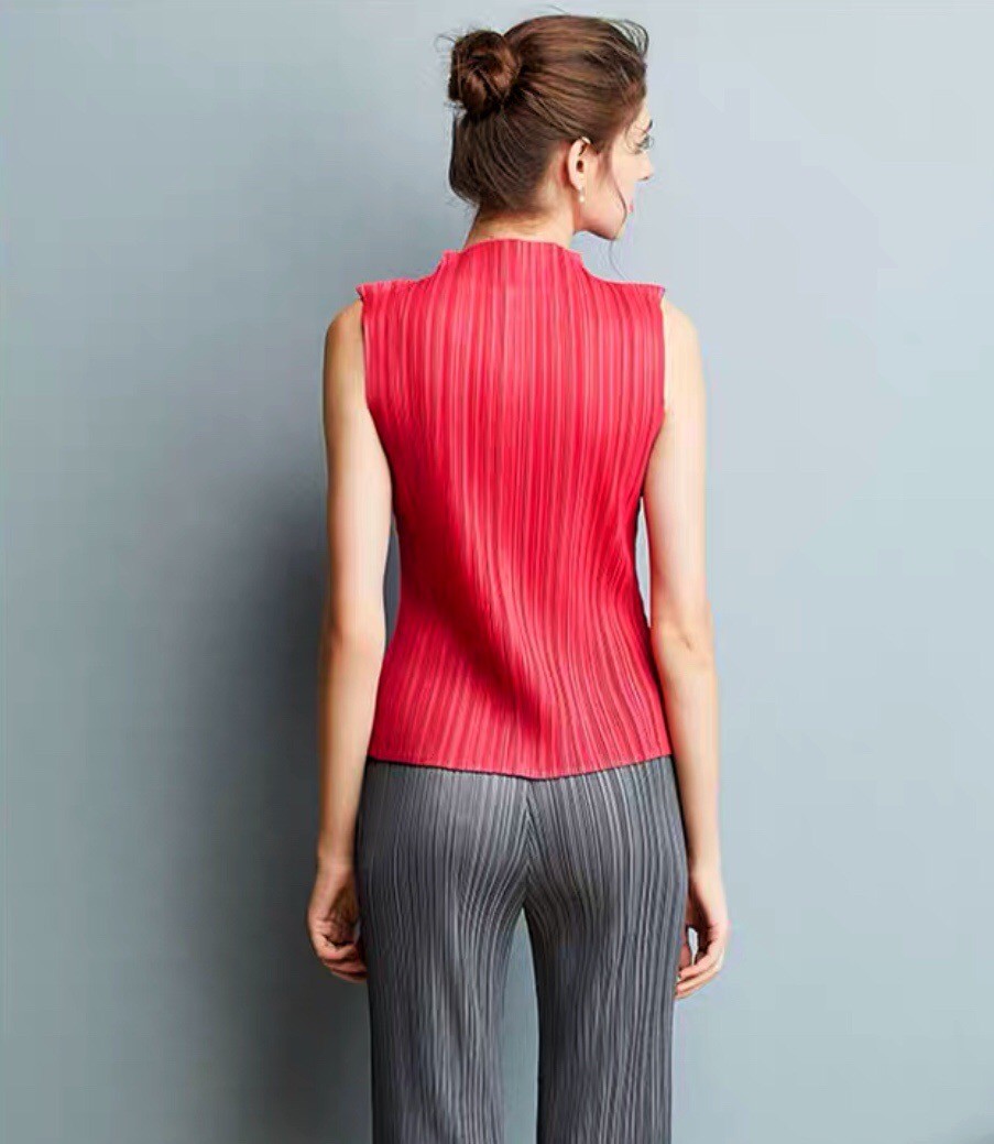 2MUAY BASIC รุ่น GJO7658 BASIC HIGH NECK PLEATED TOP เสื้ออัดพลีทงานคุณภาพ 22สี FREE SIZE