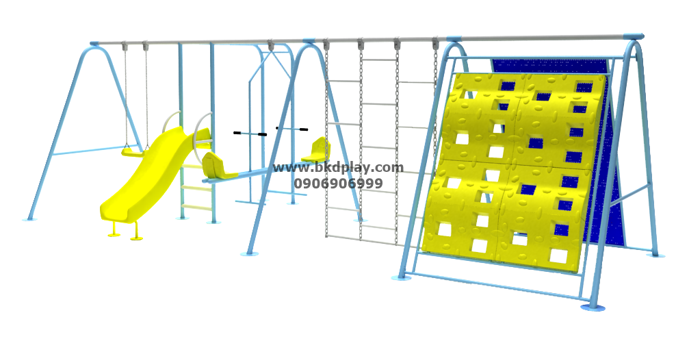 ชิงช้าผสม+บาร์โหน+ปีนป่ายหน้าผา+สไลเดอร์ 80 เครื่อเล่นสนามเหล็ก เครื่องเล่นสนามกลางแจ้ง ของเล่นสั่งผลิต 10-20 วัน