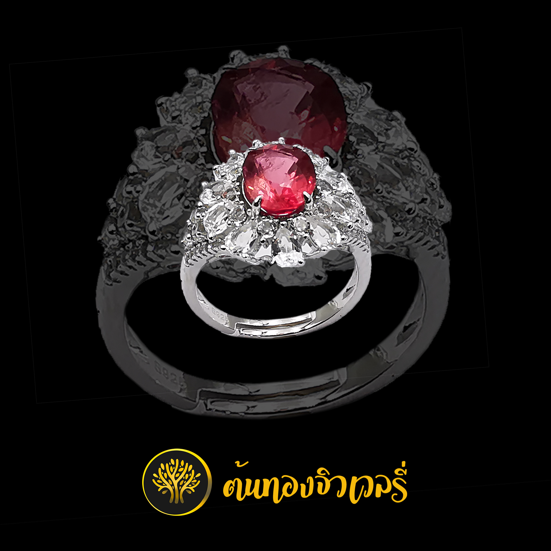 แหวนพลอยทับทิม เพชรล้อม งานสวยๆ พลอยเด่นๆครับ
