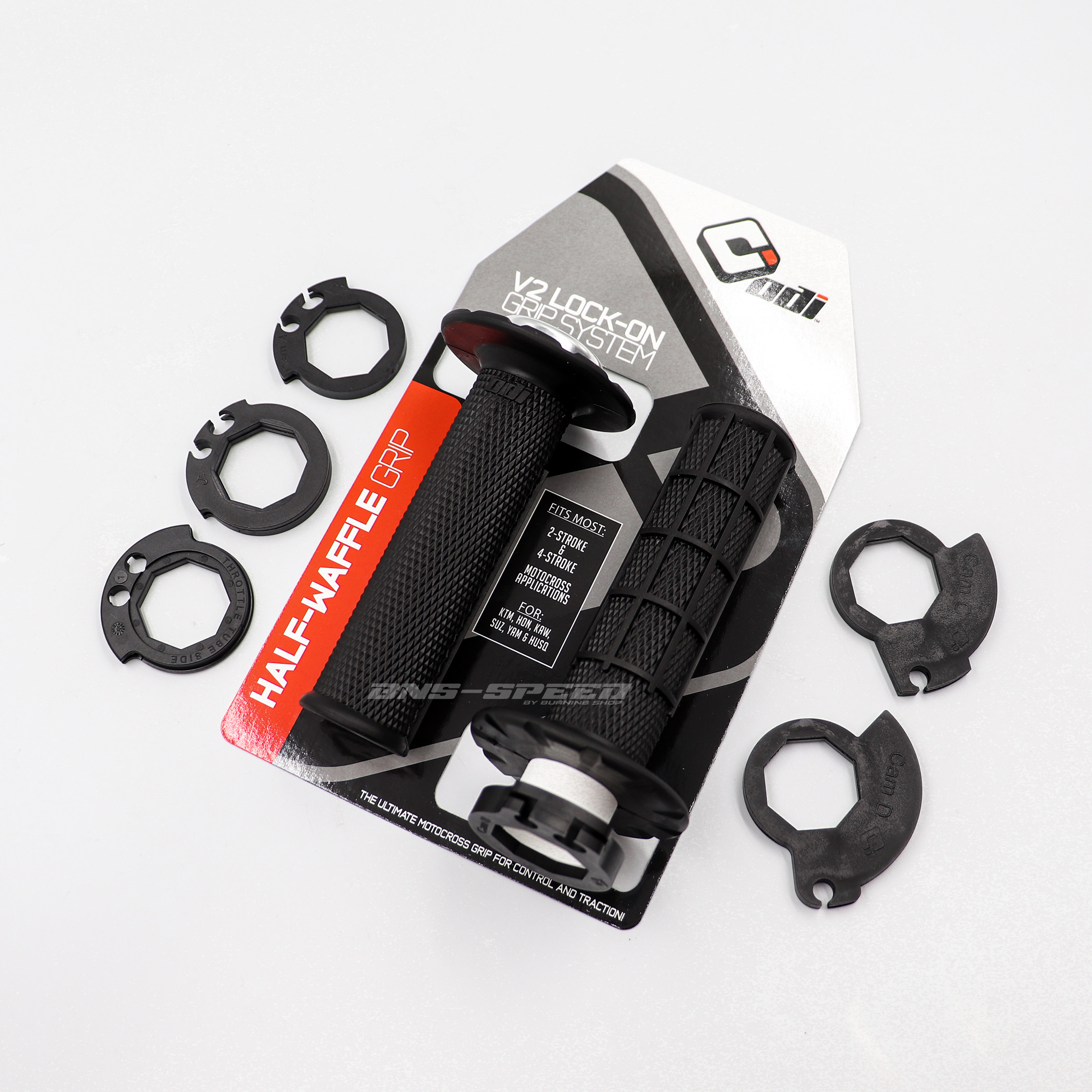 ปลอกแฮนด์ ODI Grip Half Waffle V2 Lock-On Black