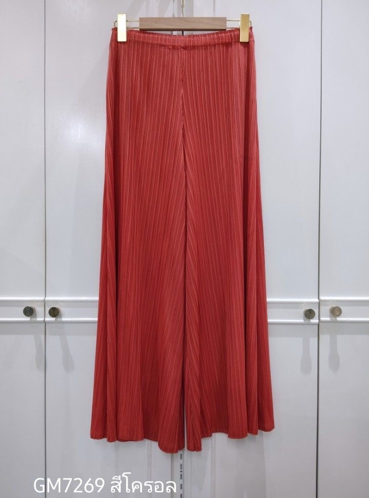 ยาว 36.5 นิ้ว 2MUAY รุ่น GM7269 กางเกงอัดพลีท WIDE LEG PLEATED PANTS 15 สี FREE SIZE