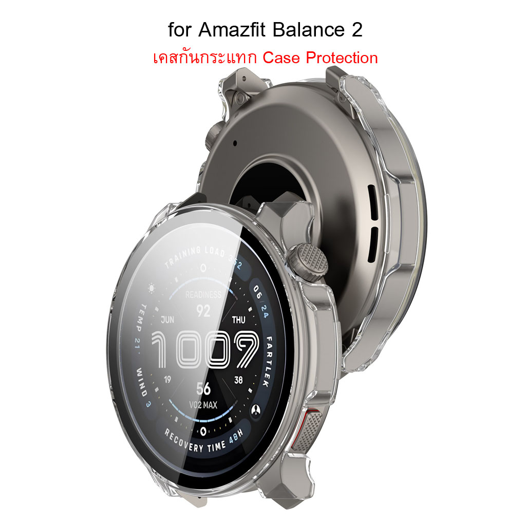 Shopdodi เคส สำหรับ Amazfit Balance 2 Case Glass เคสกันกระแทก