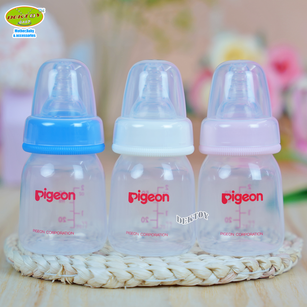 1 ขวด Pigeon พีเจ้น ขวดนมพีเจ้น PP 2 ออนซ์ คอมาตรฐาน พร้อมจุกนมเสมือนนมมารดา รุ่น มินิ size S