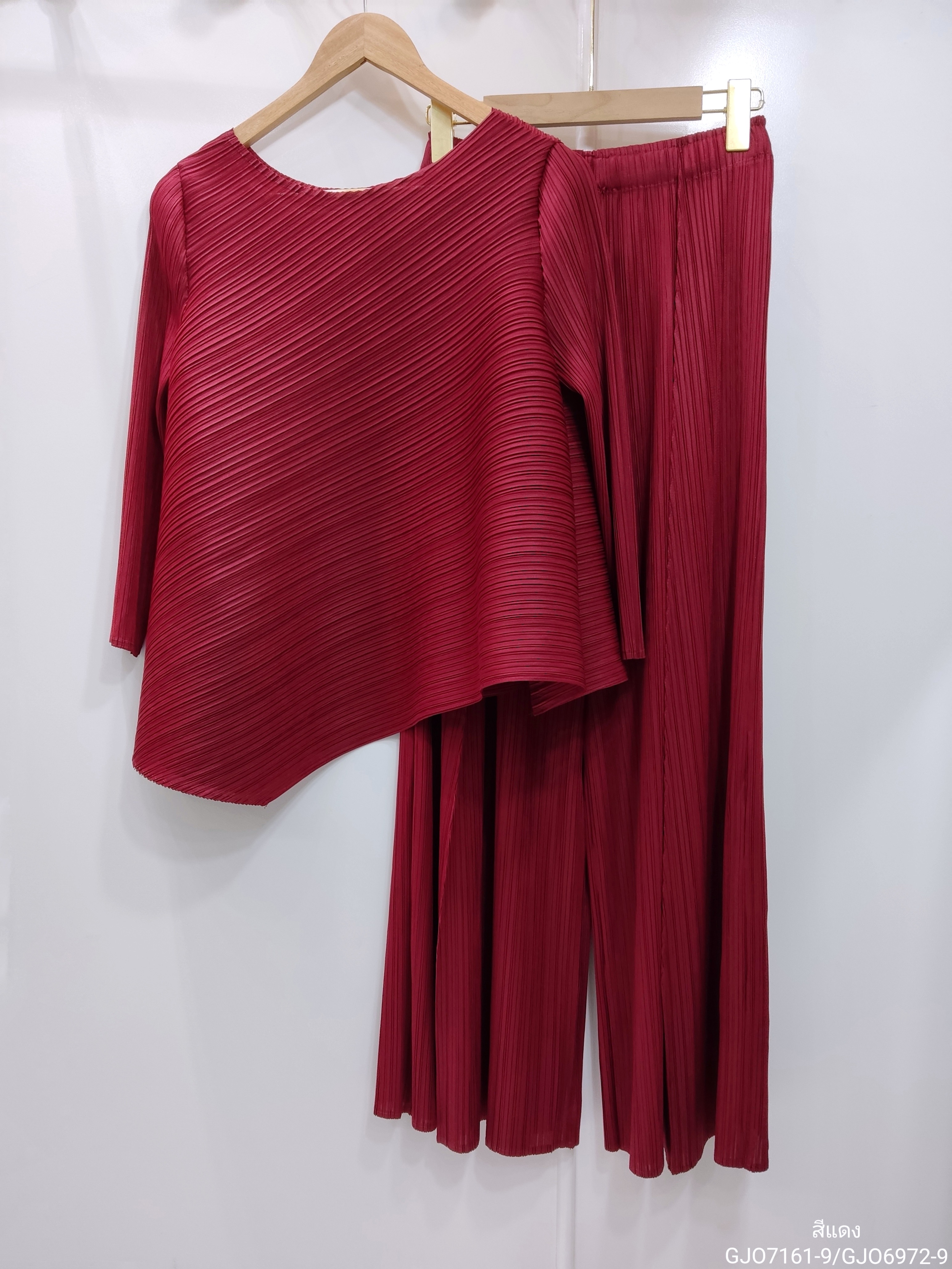 กก ยาว 37.5นิ้ว 2MUAY รุ่น GJO7161 / GJO6972 ASYMMETRIC PLEATED SET ชุดอัดพลีท เซ็ตพลีทคุณภาพ 5สี FREE SIZE