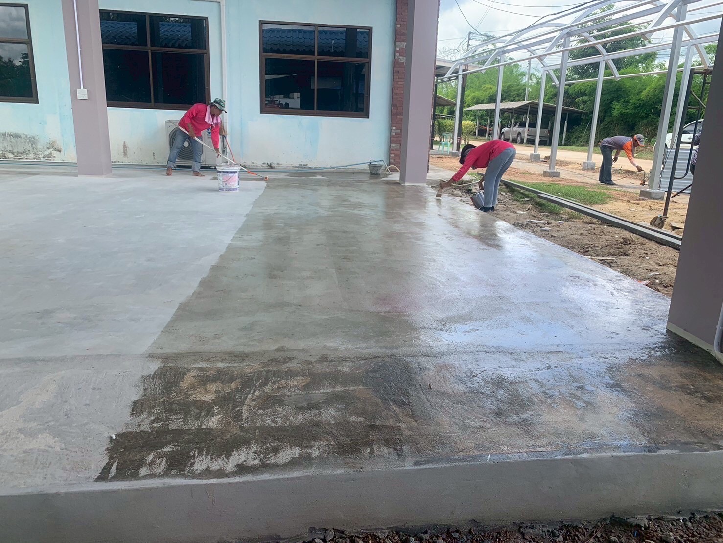 งานก่อสร้างอาคารกิจกรรมหน้าเสาธงศูนย์พัฒนาเด็กเล็ก