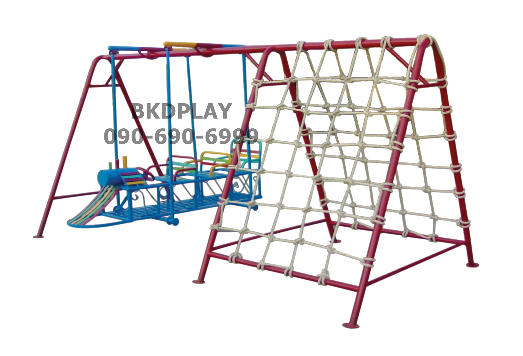 ชุดรวมG เครื่องเล่นสนามกลางแจ้ง เครื่องเล่นสนามเหล็ก ประกอบด้วยปีนป่าย และรถไฟโยกเยก OutdoorPlayground,ผลิตเครื่องเล่นสนาม,เครื่องเล่นในสนามเด็กเล่น,เครื่องเล่นงบสพฐ.,ประชารัฐ, ราคาโรงงาน ขนาด 150x275x170 ซม.