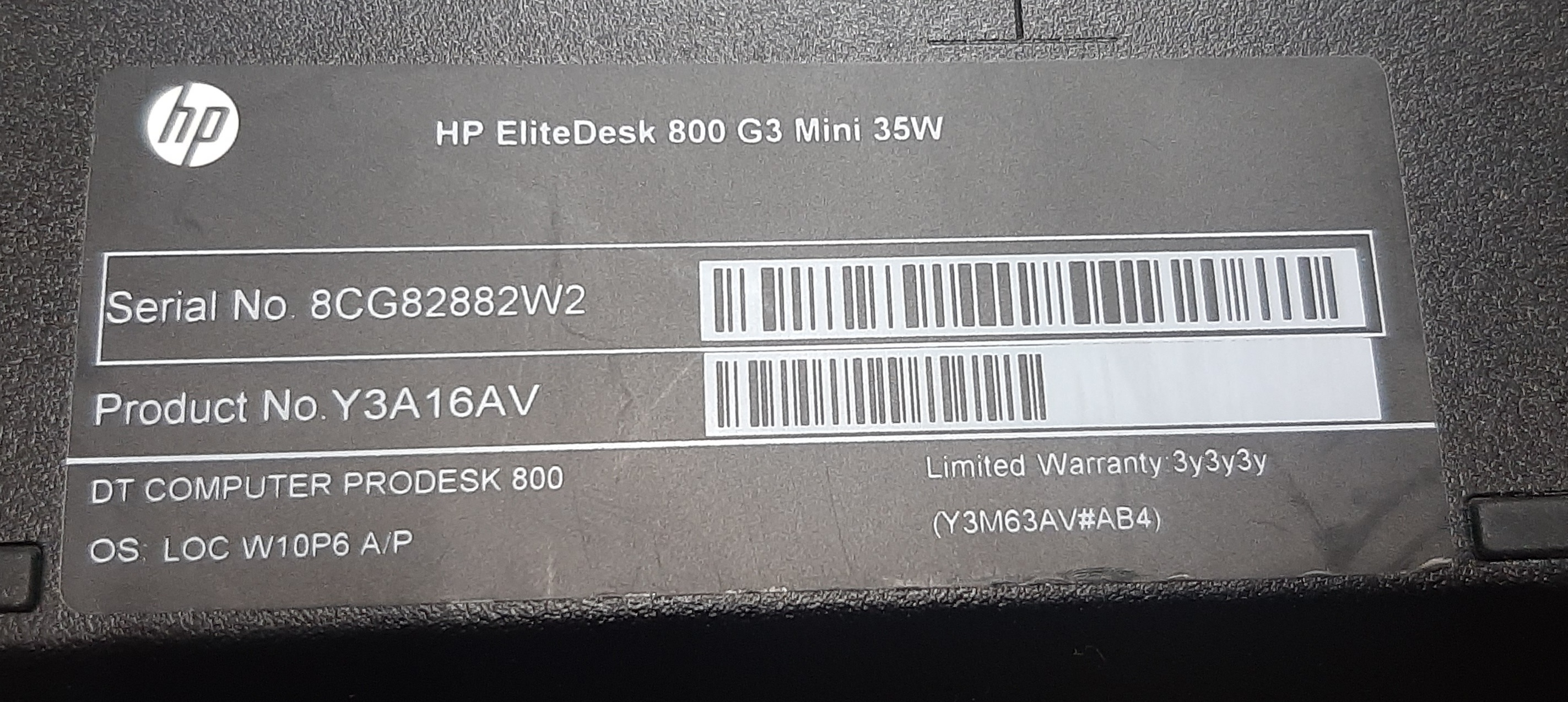 พีซี มินิ มือสอง สภาพดี ประกัน 1 เดือน HP EliteDesk 800 G3 (i7-7700T Ram16GB SSD M.2 128GB) + Adapter