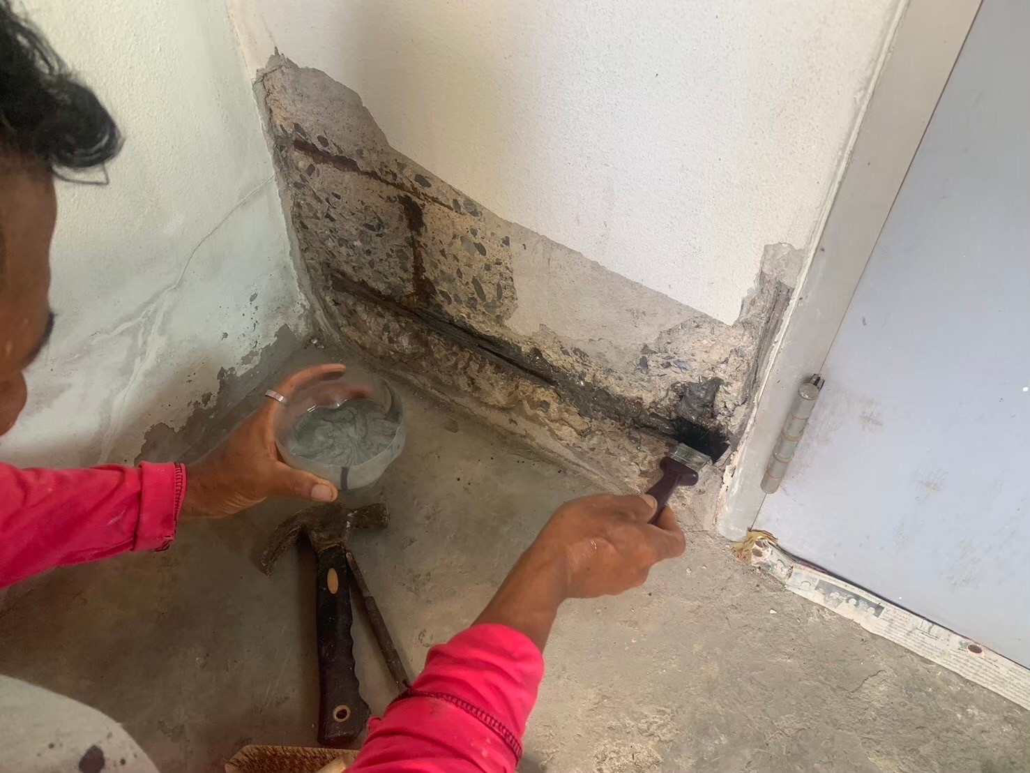 งานซ่อมโครงสร้างเสา หอพักพยาบาลบางระมาด รพ.ศิริราช