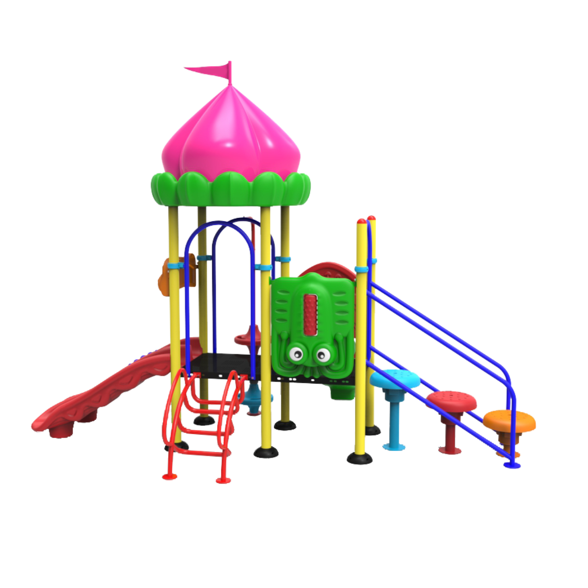 ชุดหอมงกุฎ-ปี นป่ าย-ชิงช้า 2 ที่นั่ง เครื่องเล่นสนาม กลางแจ้ง เหล็ก, สไลเดอร์ ของเล่น สนามเด็กเล่น สั่งผลิต 10-20 วัน