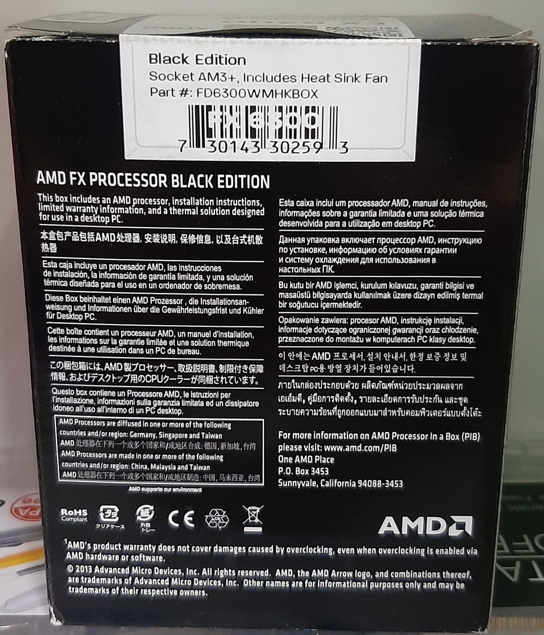 ซีพียู มือสอง AMD FX-6300 (แคช 8MB, 3.50GHz, 6C6T) ประกันร้าน 1 เดือน