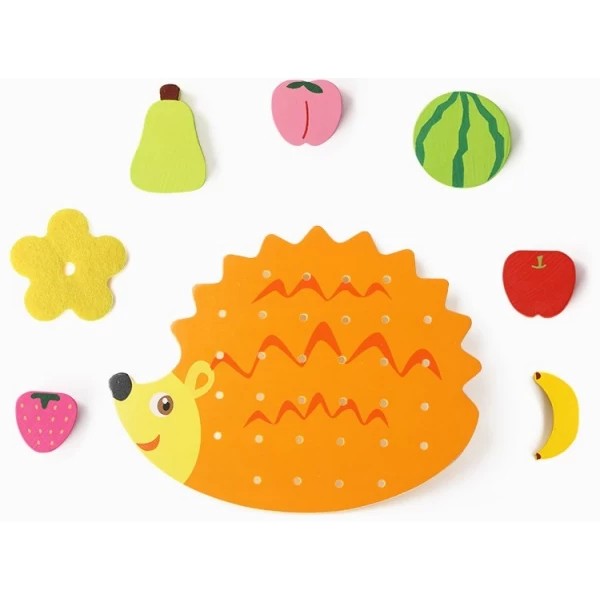 เม่นน้อยร้อยเชือกขนผลไม้, ของเล่น,ร้อยเชือก,เม่นน้อย,,ของเล่นไม้,ของเล่นเสริมทักษะการเรียนรู้, ของเล่นเสริมพัฒนาการเด็กอนุบาล, สื่อการสอนปฐมวัย, พร้อมส่ง