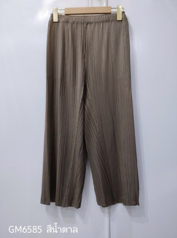 ยาว 31.5 นิ้ว 2MUAY รุ่น GM6585 กางเกงอัดพลีท STRAIGHT LEG PLEATED PANTS 15 สี FREE SIZE