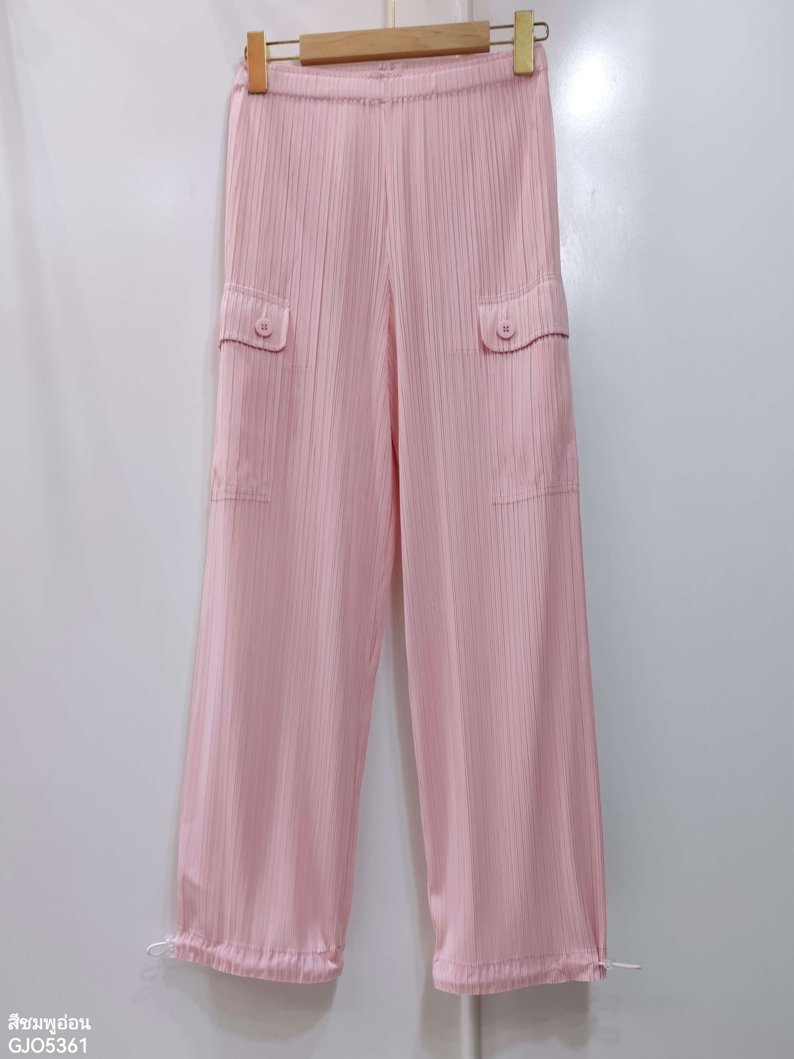 ยาว 36.5นิ้ว! 2MUAY รุ่น GJO5361 กางเกงพลีทคุณภาพ CARGO STRAIGHT LEG PLEATED PANTS 10 สี FREE SIZE