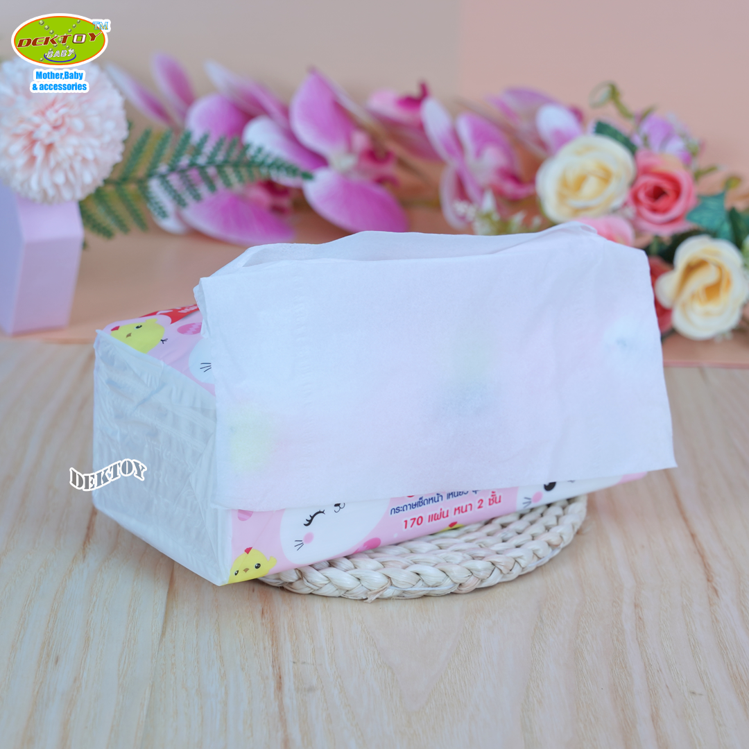 MIki กระดาษทิชชู่เช็ดหน้า หนา 2 ชั้น 170 แผ่น 5 ห่อ