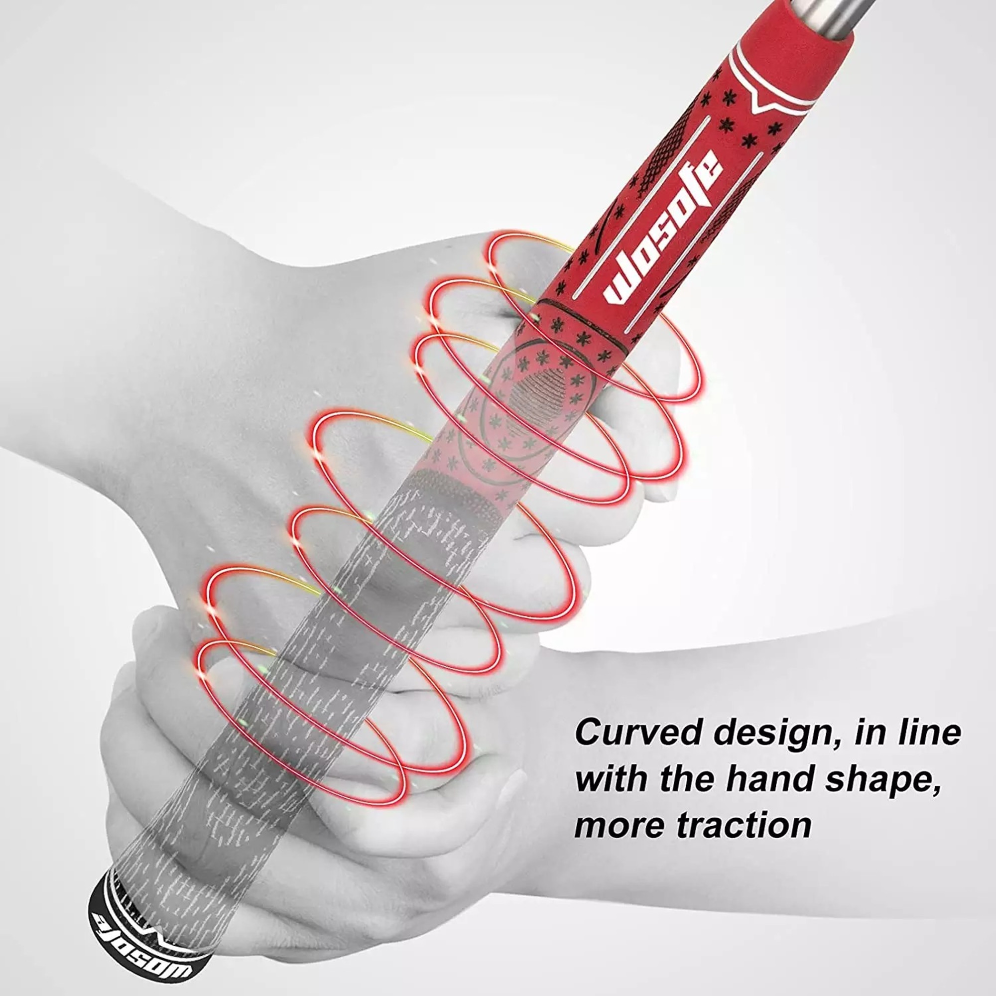 WOSOFE half cord grip TG-2 กริพกึ่งผ้าใบ กันความชื้นได้ดี นิ่ม หนึบ กันลื่น น้ำหนักเบา 45 กรัม ยาว 10.6 นิ้ว (1 pcs)