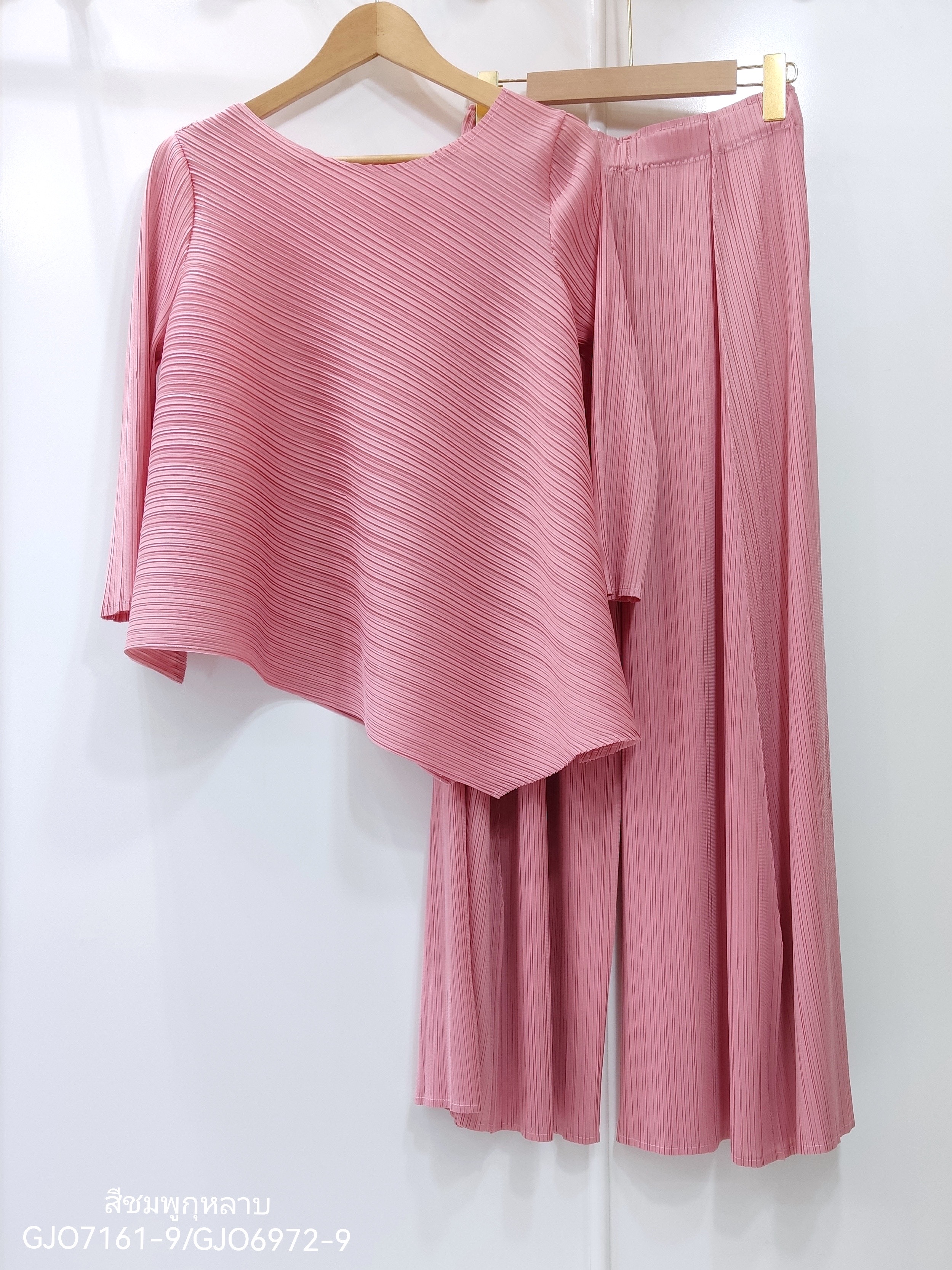 กก ยาว 37.5นิ้ว 2MUAY รุ่น GJO7161 / GJO6972 ASYMMETRIC PLEATED SET ชุดอัดพลีท เซ็ตพลีทคุณภาพ 5สี FREE SIZE