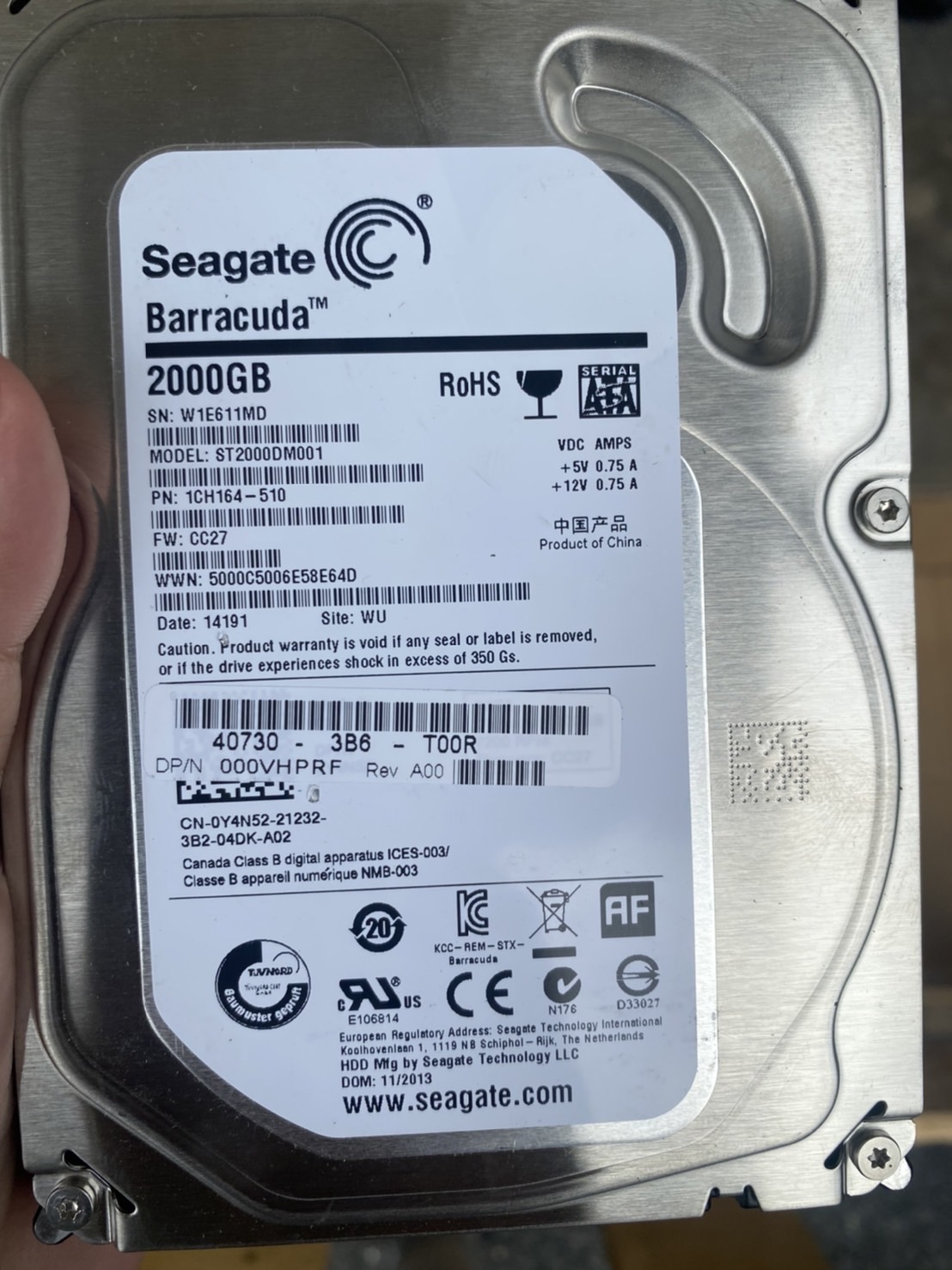 2 TB HDD SEAGATE BARRACUDA