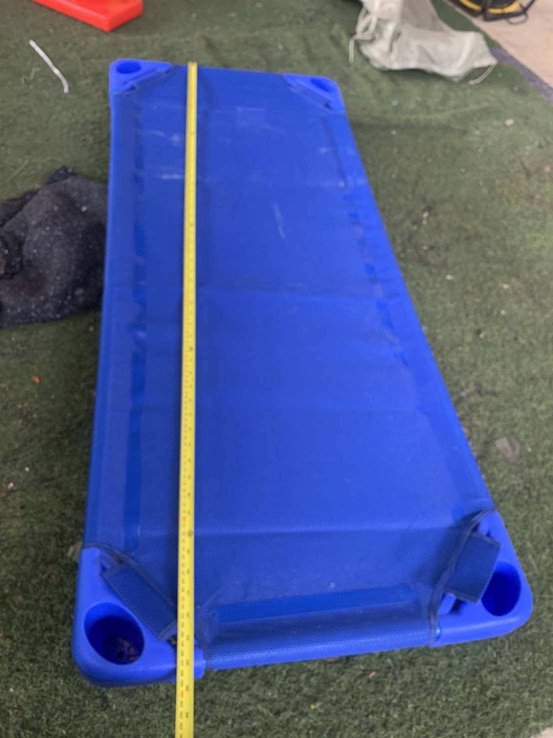 เตียงผ้าตาข่ายB สีน้ำเงิน โครงสร้างไฟเบอร์กลาส,เตียงเด็กอนุบาล,เตียงสนาม เตียงตาข่าย เตียงผ้าใบตาข่าย สำหรับโรงเรียน ศูนย์พัฒนาเด็กเล็ก พร้อมส่ง