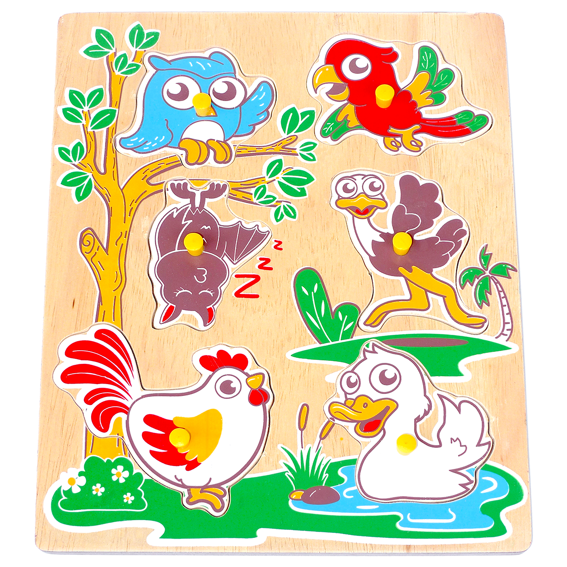 ภาพตัดต่อสัตว์ปีก(6ชิ้น) , ของเล่นไม้, ของเล่นเสริมพัฒนาการ, ของเล่นเด็กอนุบาล, สื่อการสอนเด็กอนุบาล พร้อมส่งในไทย