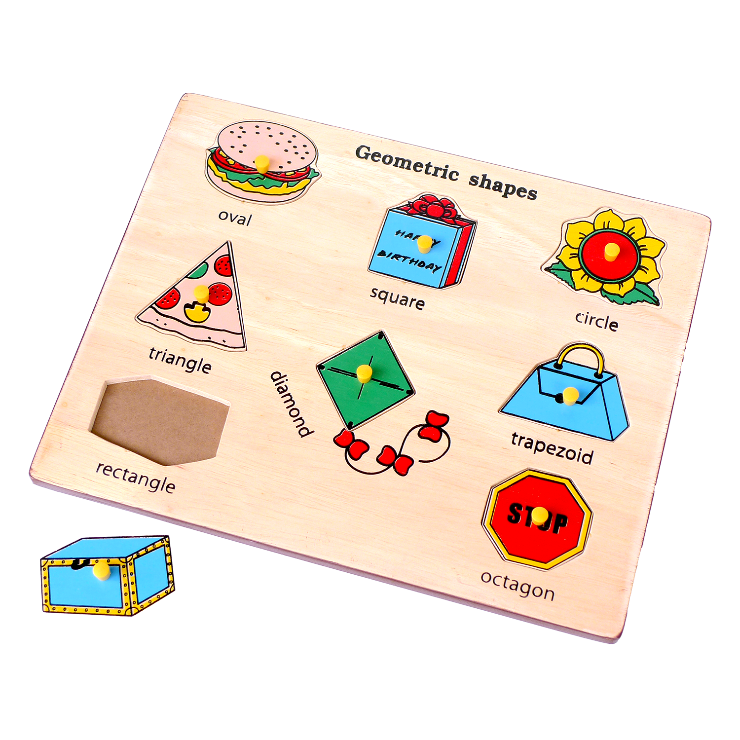 ภาพตัดต่อ เรขา กระดานหมุดเรขา, ของเล่นไม้, ของเล่นเสริมพัฒนาการ, ของเล่นเด็กอนุบาล, สื่อการสอนเด็กอนุบาล