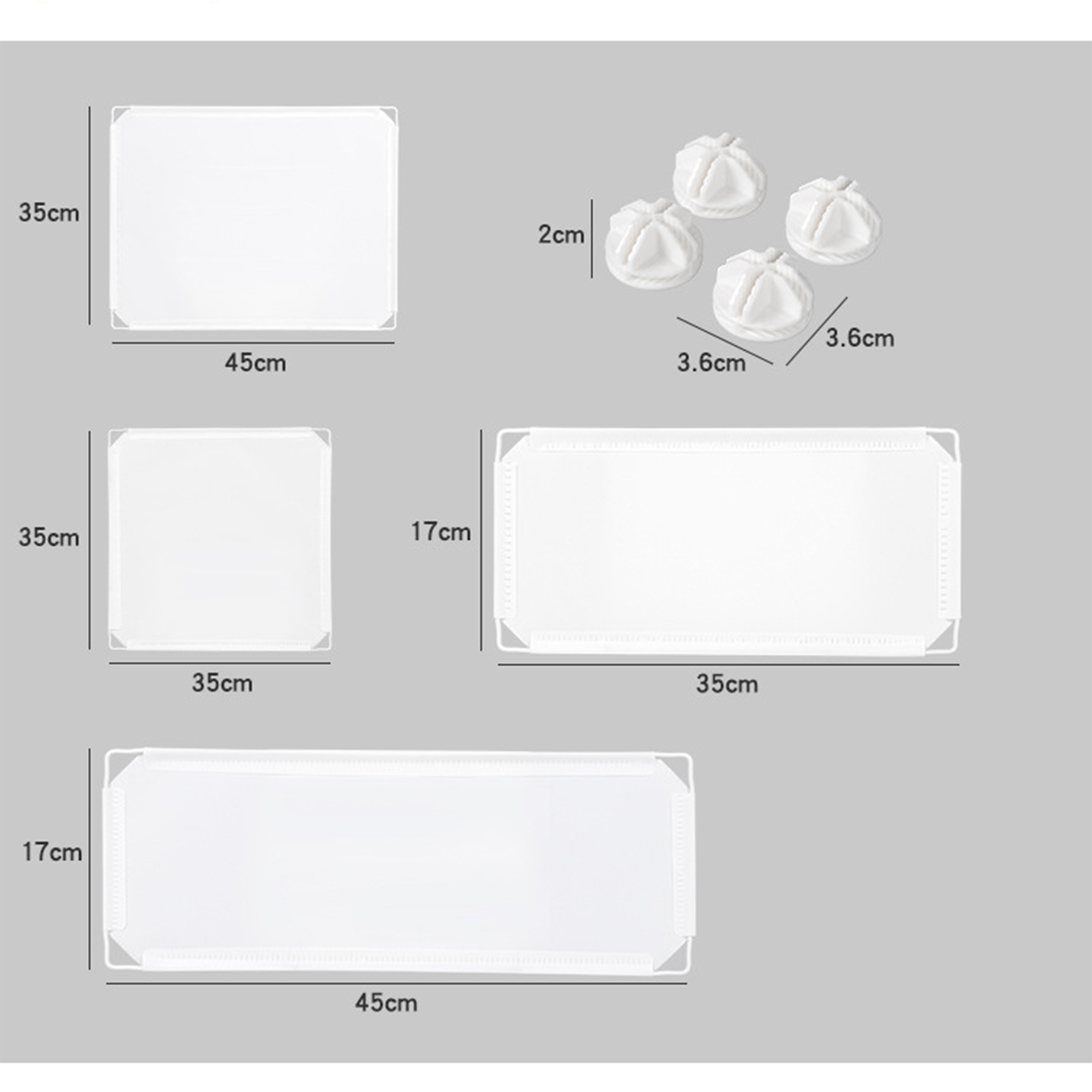 ฉากกั้นโต๊ะ (ตัวต่อแพ็ค4ชิ้นขายแยก) สีขาว/สีใส 7ขนาด 35x17/45x17/30x45/35x35/45x35/45x45cm