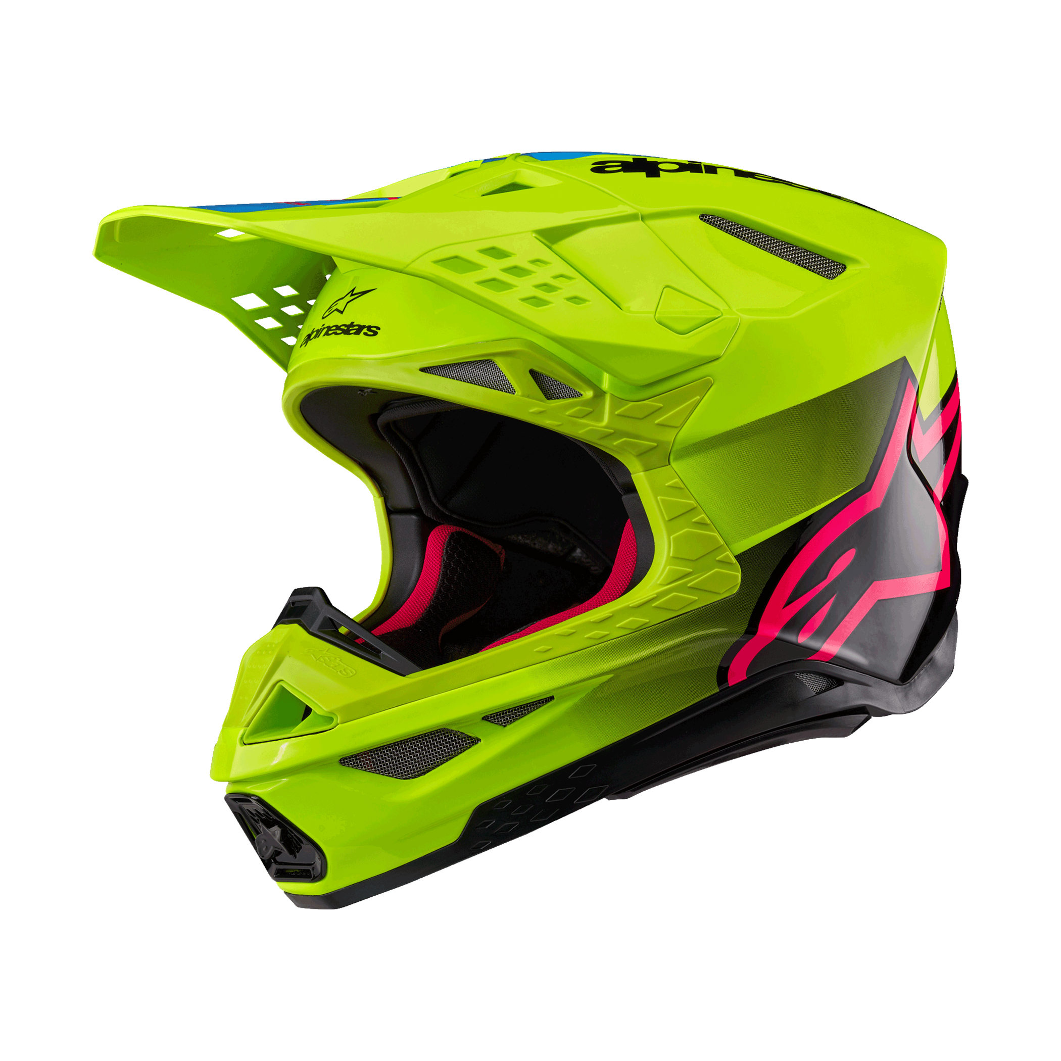Alpinestars Supertech M10 Unite Helmet - Yellow Fluo/Black/Diva Pink Glossy