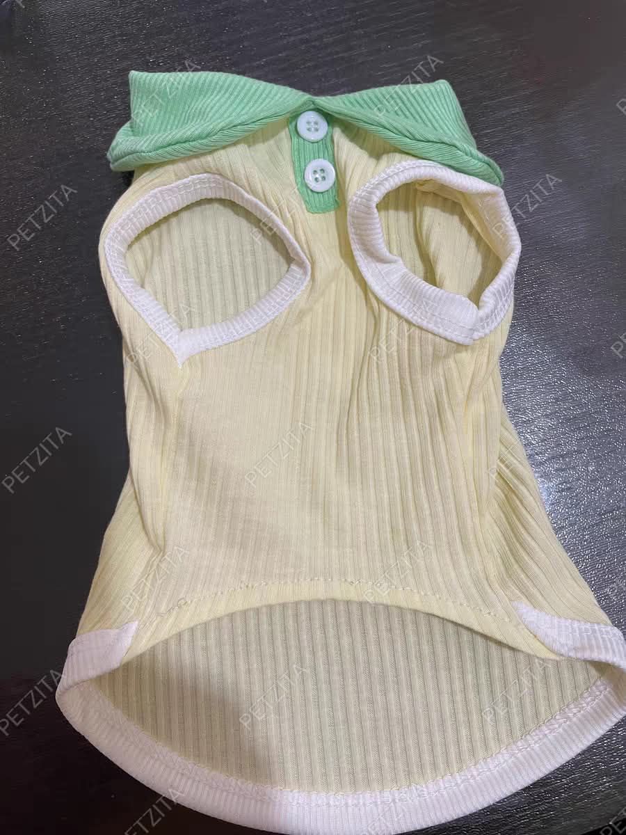 🇹🇭พร้อมส่ง🇹🇭🥰เสื้อแขนกุด***คอปกโปโลไหมพรมผ้าร่อง สีพาสเทลทูโทน ~ เสื้อสุนัข ชุดหมา ชุดแมว สัตว์เลี้ยง