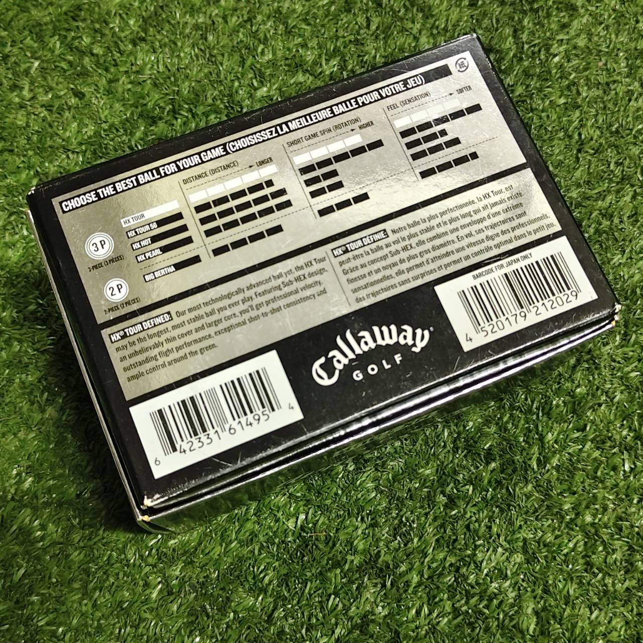 ลูกกอล์ฟ Callaway HX TOUR เป็นลูกกอล์ฟทัวร์แบบ 3-Piece (สามชิ้น) ที่ใช้เทคโนโลยี Solid Core (แกนตัน)