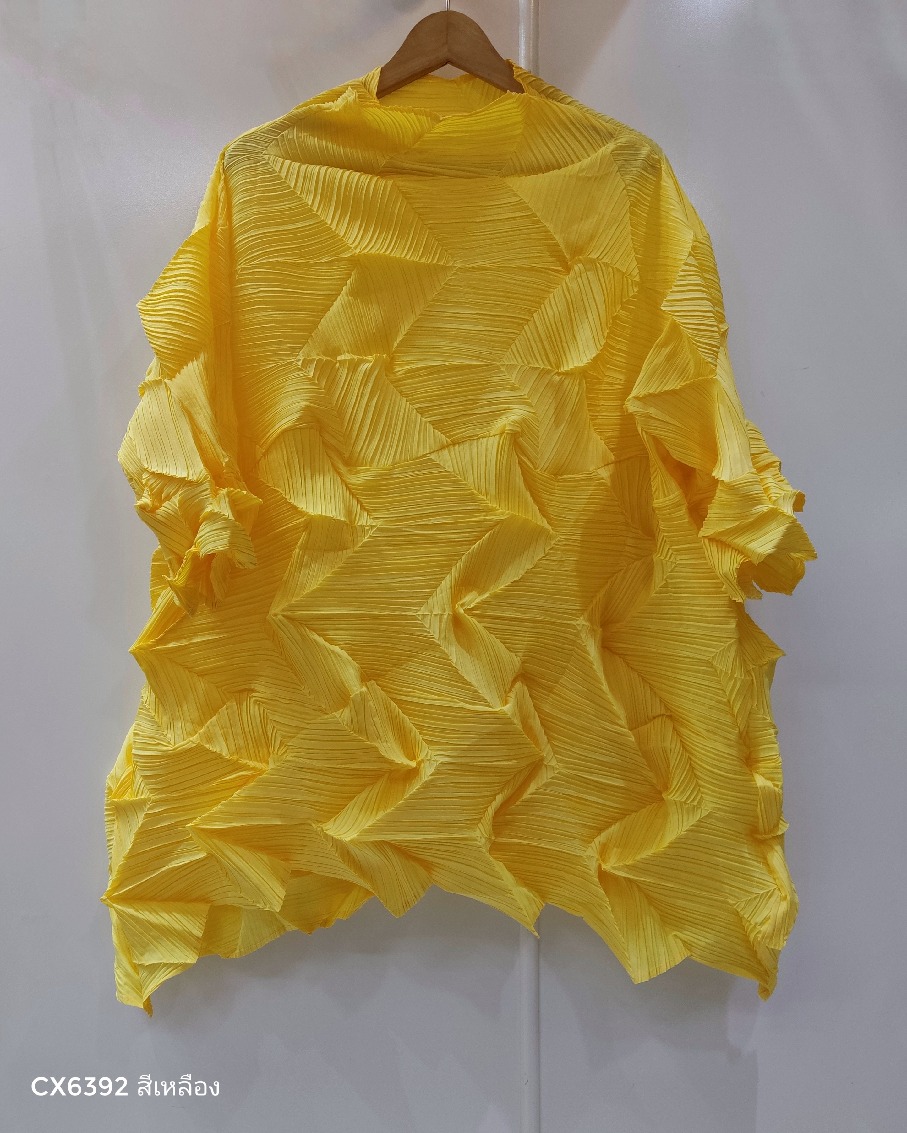 อกถึง60 ยาว31นิ้ว 2MUAY รุ่น CX6392 เสื้อพลีทคุณภาพ HIGH NECK ZIG ZAG PLEATED TOP 10 สี FREE SIZE