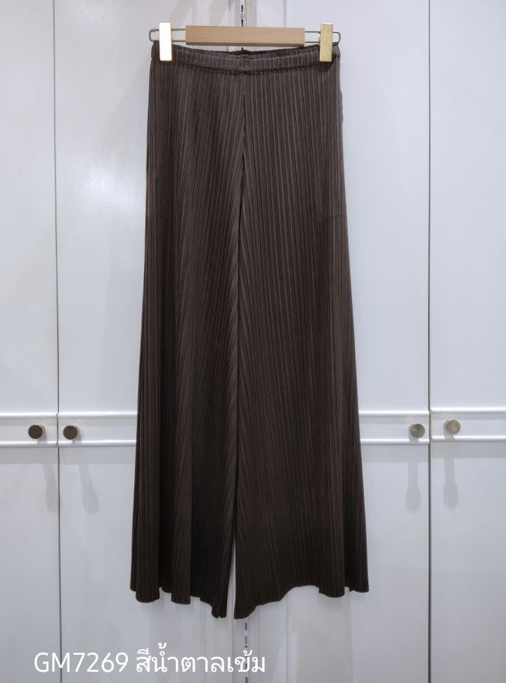 ยาว 36.5 นิ้ว 2MUAY รุ่น GM7269 กางเกงอัดพลีท WIDE LEG PLEATED PANTS 15 สี FREE SIZE