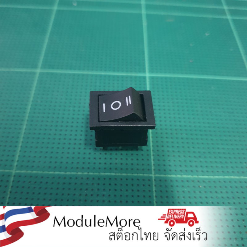 สวิตซ์กระดก 3 ระดับ KCD1 แบบล็อคตำแหน่ง Rocker switch KCD1-203 black rocker switch 6 feet 3 gear 6A 250V power button 21*15MM
