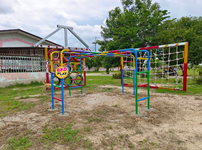เครื่องเล่นสนามกลางแจ้ง เครื่องเล่นเหล็ก ปีนป่ายเด็ก บาร์ไต่ 3 ทาง Outdoor Playground, ราคาโรงงาน เพิ่มความสูง, ออกกำลังกายเด็ก