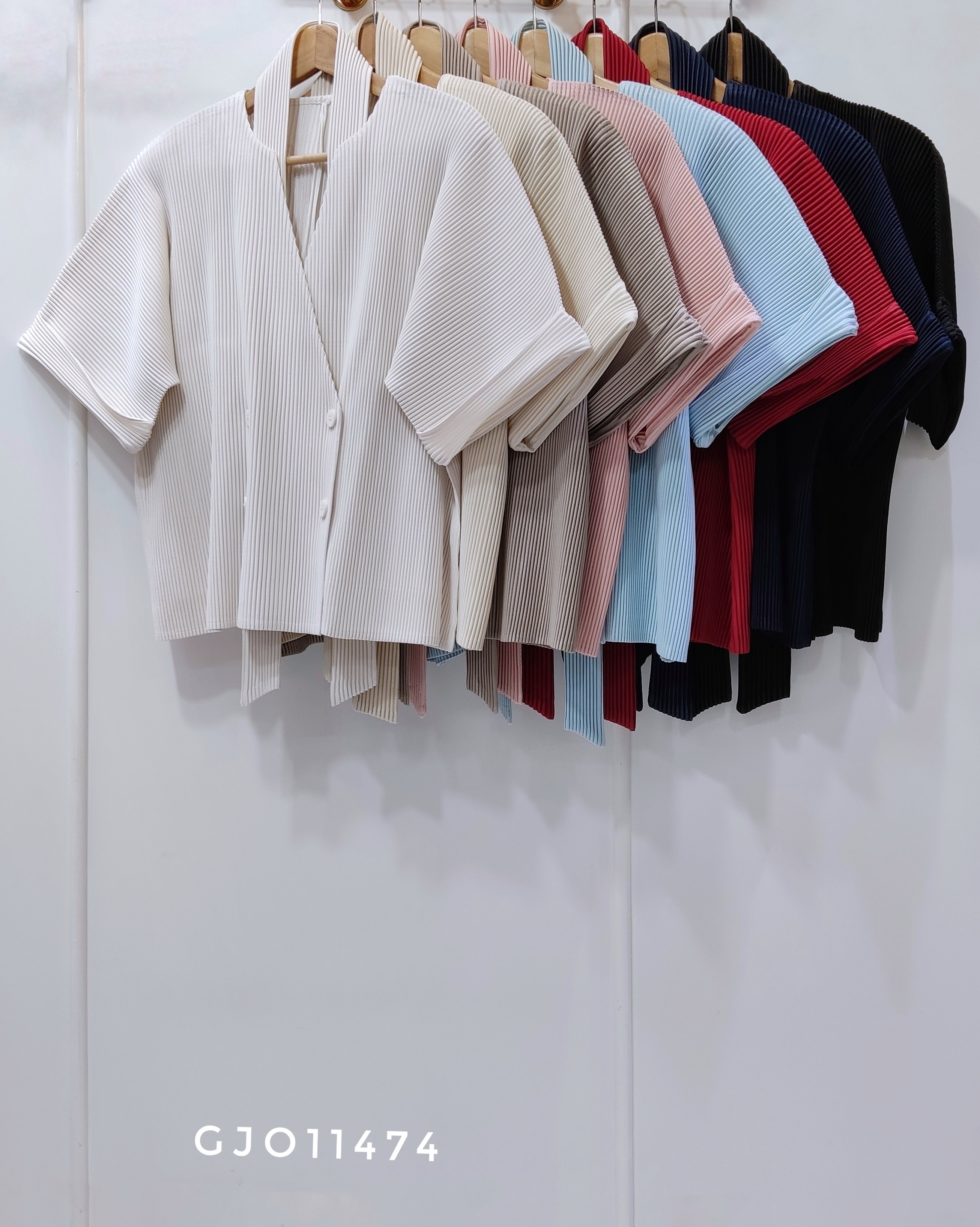 2MUAY รุ่น GJO11474 เสื้อคลุมอัดพลีท THICK WRAP BUTTON PLEATED CARDIGAN 8 สี FREE SIZE