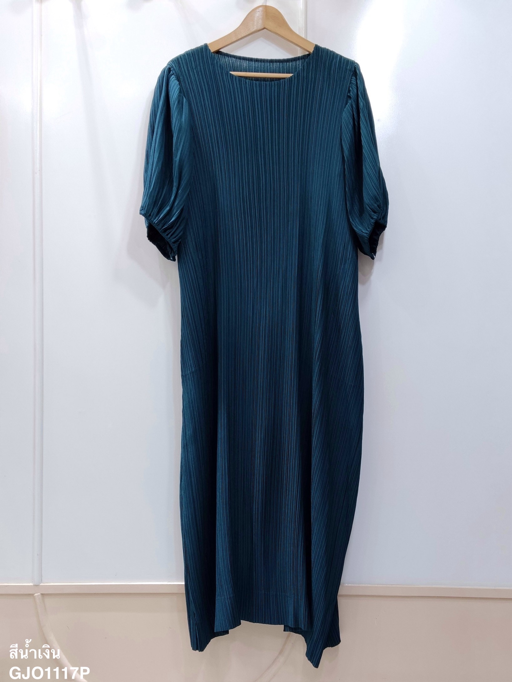 ปรับราคาลง20%!! อกถึง 60 นิ้ว 2MUAY รุ่น GJO1117P เดรสพลีทคุณภาพ BABY DOLL SLEEVE PLEATED DRESS 8 สี FREE SIZE
