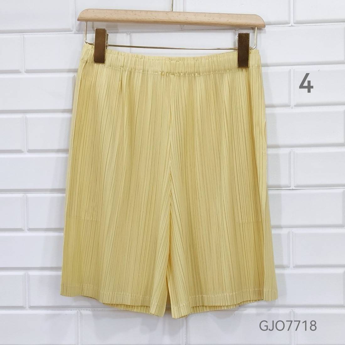 2MUAY BASIC รุ่น GJO7718 กางเกงอัดพลีทงานคุณภาพ BASIC SHORT PLEATED PANTS 12สี FREE SIZE