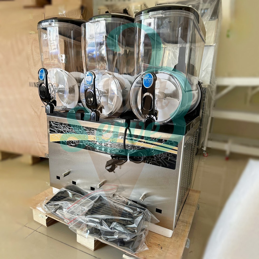 เครื่องสเลอปี้ น้ำหวานเกล็ดหิมะ เครื่องทำเบียร์วุ้น ขนาด 36 ลิตร(12L*3) Slush machine รุ่น X-450 (รับประกัน 1 ปี) เครื่องทำน้ำหวานเกล็กหิมะ เครื่องทำน้ำผลไม้