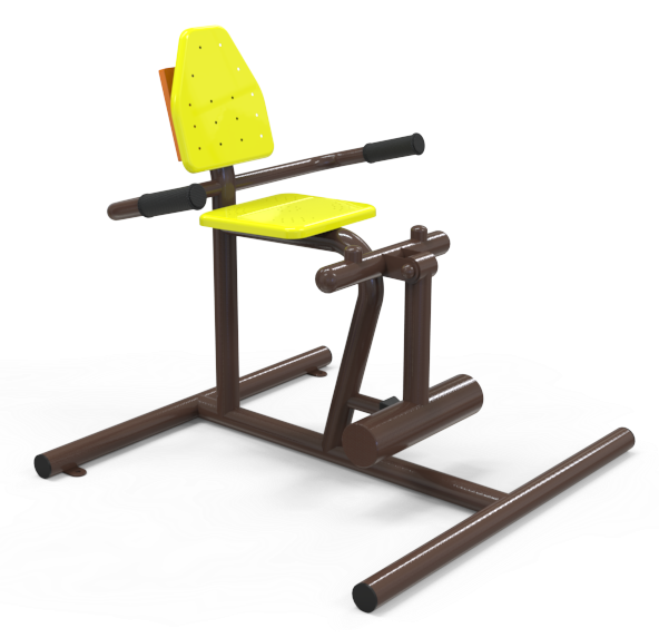 เครื่องออกกำลังกายกลางแจ้งผู้ใหญ่,บริหารขา-แก้ปวดเข่า (แบบถีบลูกน้ำหนักขาคู่)ลานกีฬาอเนกประสงค์ ,สวนสาธารณะ ,เทศบาล ,หมู่บ้าน ,ผลิตในไทย ,สั่งทำตามสีที่ต้องการได้ ขนาด 60x100x80 ซม.