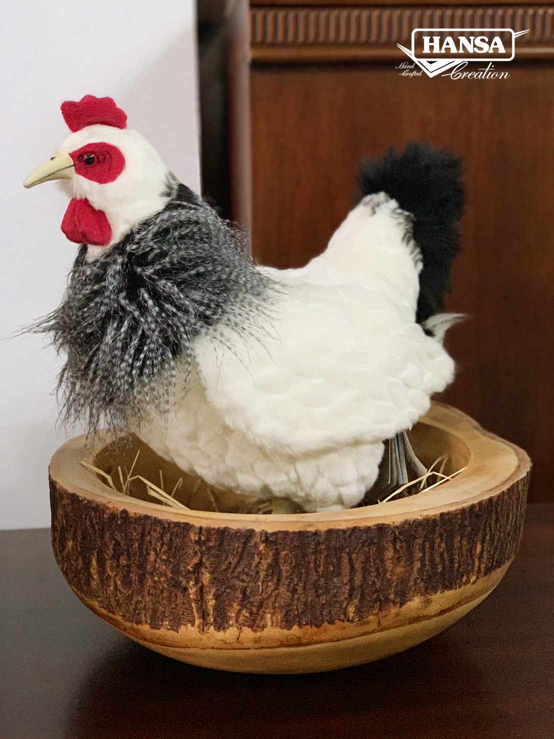 7333 Hen Black and White 38 cm.H