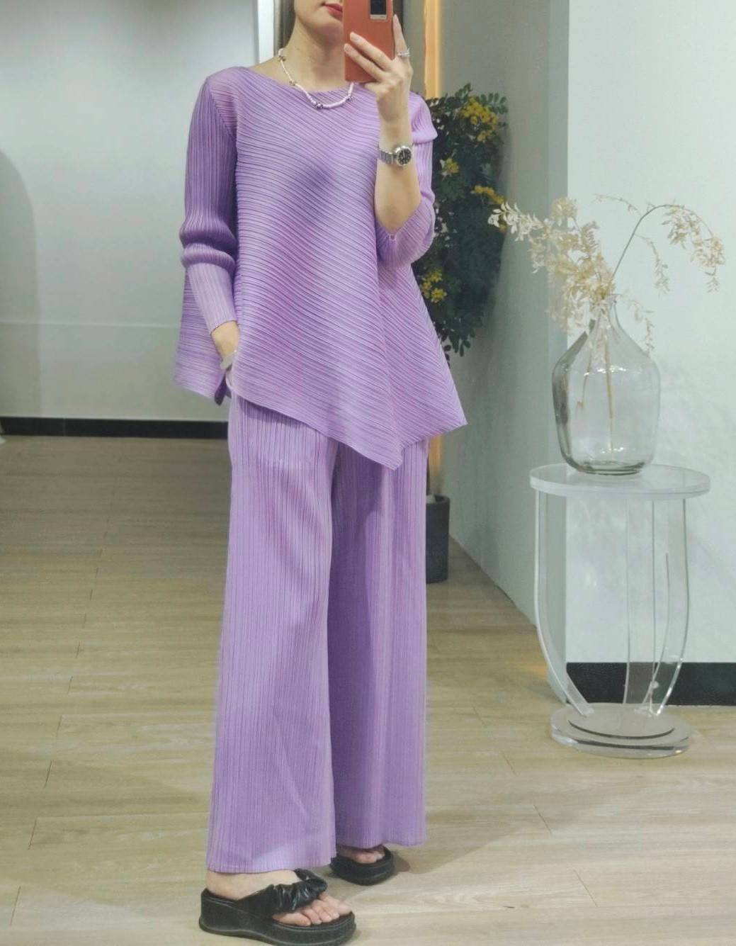 ปรับราคาลง20%!! ยาว 35.5นิ้ว!! 2MUAY รุ่น GJO2122 กางเกงผู้หญิง กางเกงพลีทคุณภาพ 6สี FREE SIZE LOOSE STRAIGHT PLEATED PANTS