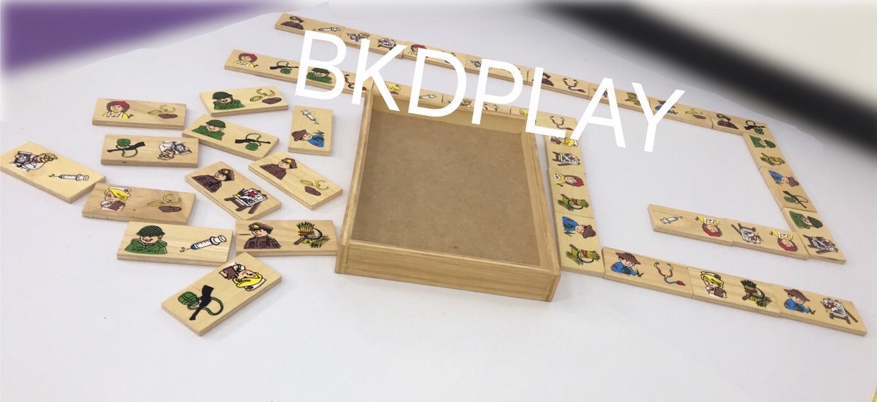 01128 ของเล่น, โดมิโนอาชีพ จับคู่อาชีพ เครื่องมือ, ของเล่นไม้, ของเล่นเสริมพัฒนาการ, ของเล่นเด็กอนุบาล, สื่อการสอนเด็กอนุบาล